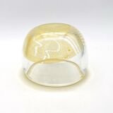 Ashtray in abstract blown glass built - The pontoon (Nicholas Morin) -vintage design 1993
