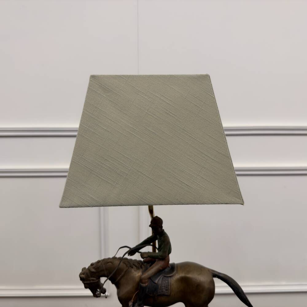Classic English Bronze Horseman Table Lamp