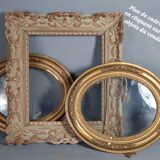 Old louis XVI style mirror carved wood, beveled ice 31x25 cm SB