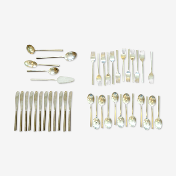 Bronze cutlery series, Sigvard Bernadotte, Scanline, 1950s (41 pieces).