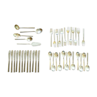 Bronze cutlery series, Sigvard Bernadotte, Scanline, 1950s (41 pieces).