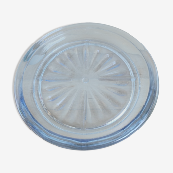 Blue glass saucer