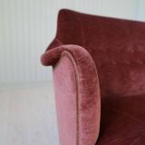 "Samsas" canapé in rare velvet by Carl Malmsten from the mid-century, Sweden, 1960s.