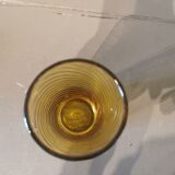 6 vintage glasses with ribbed decoration