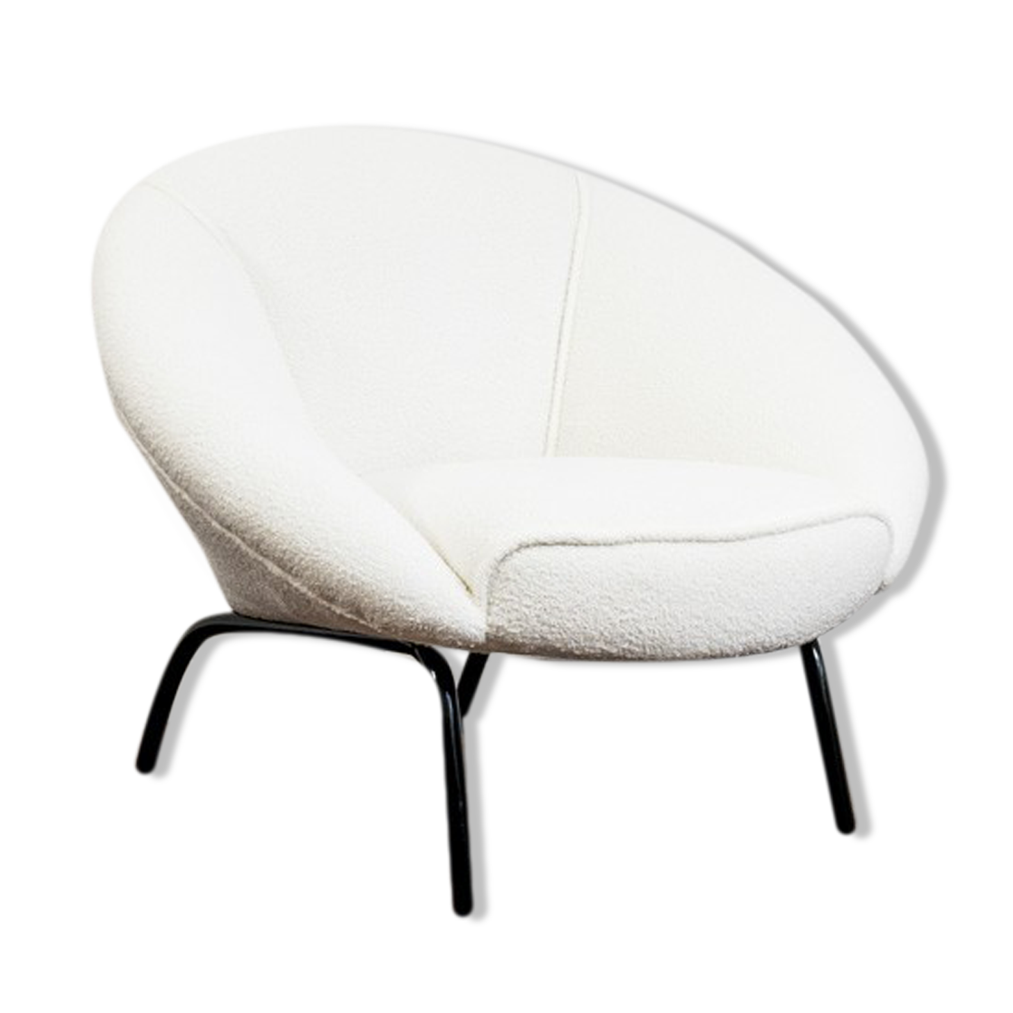 Mid century white boucle armchair 1950's