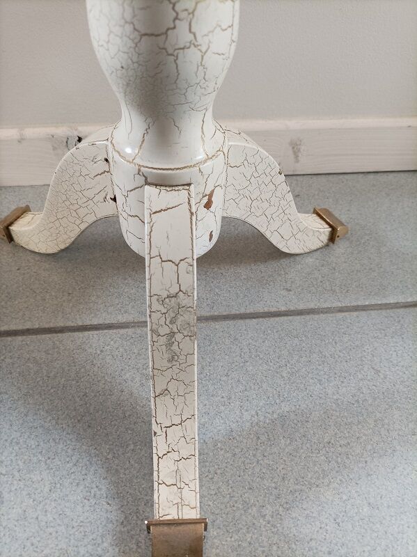 Bedside table console pedestal table drawer beige cracked gold wood