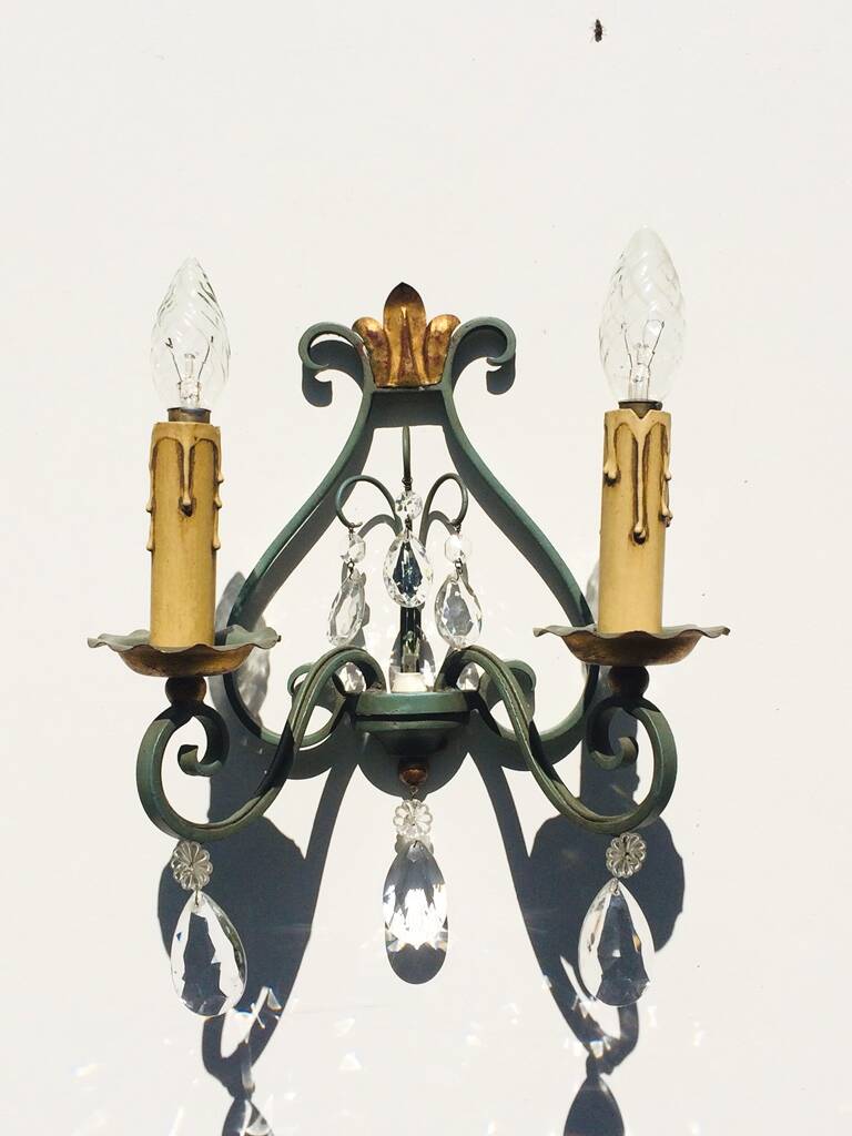 Pair of vintage neoclassical wall lights from the 50s.