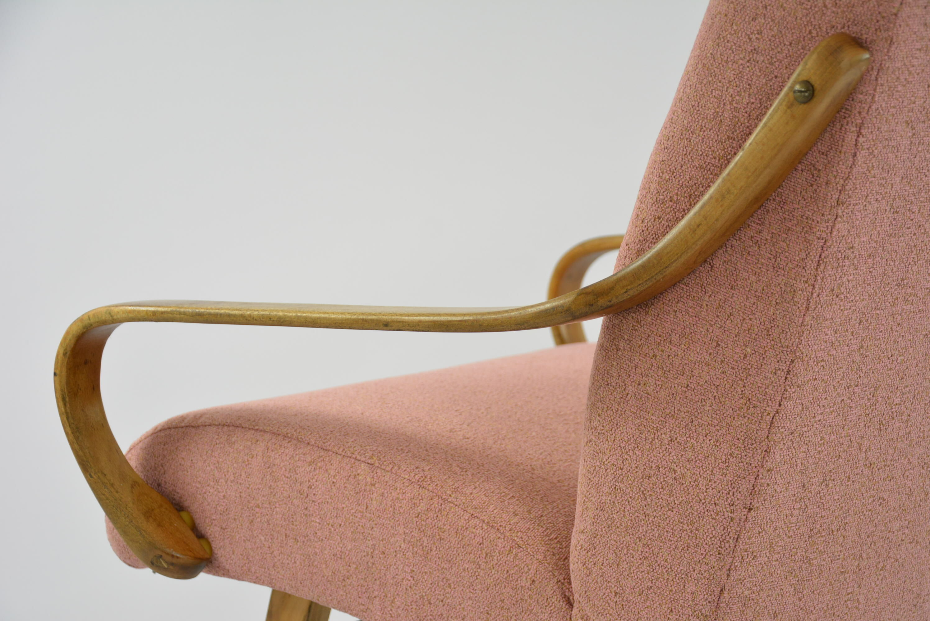Vintage Czechoslovakian armchair renovated pink