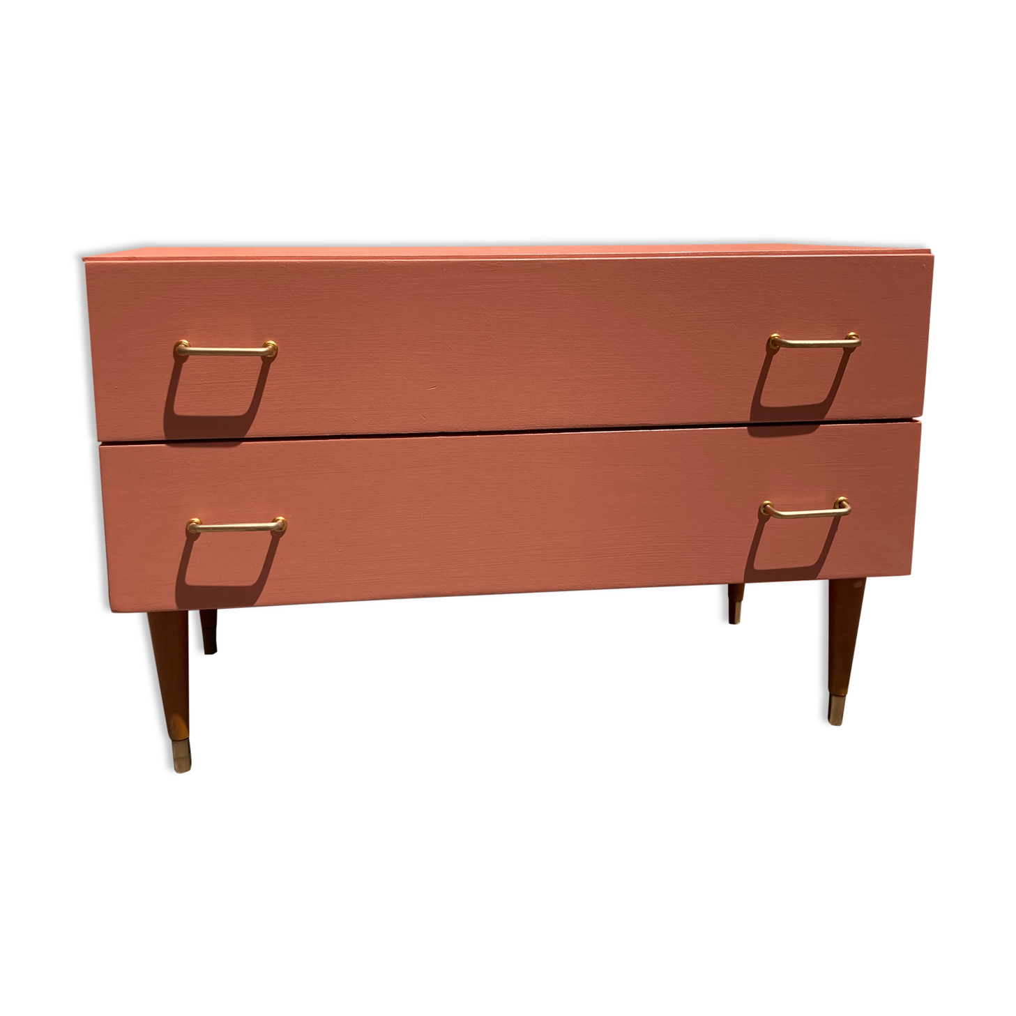 Vintage terracotta bass chest of drawers