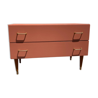 Vintage terracotta bass chest of drawers