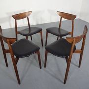 Rosewood dining chairs by Harry Østergaard for Randers Møbelfabrik, Denmark, 1960s, set of 4.