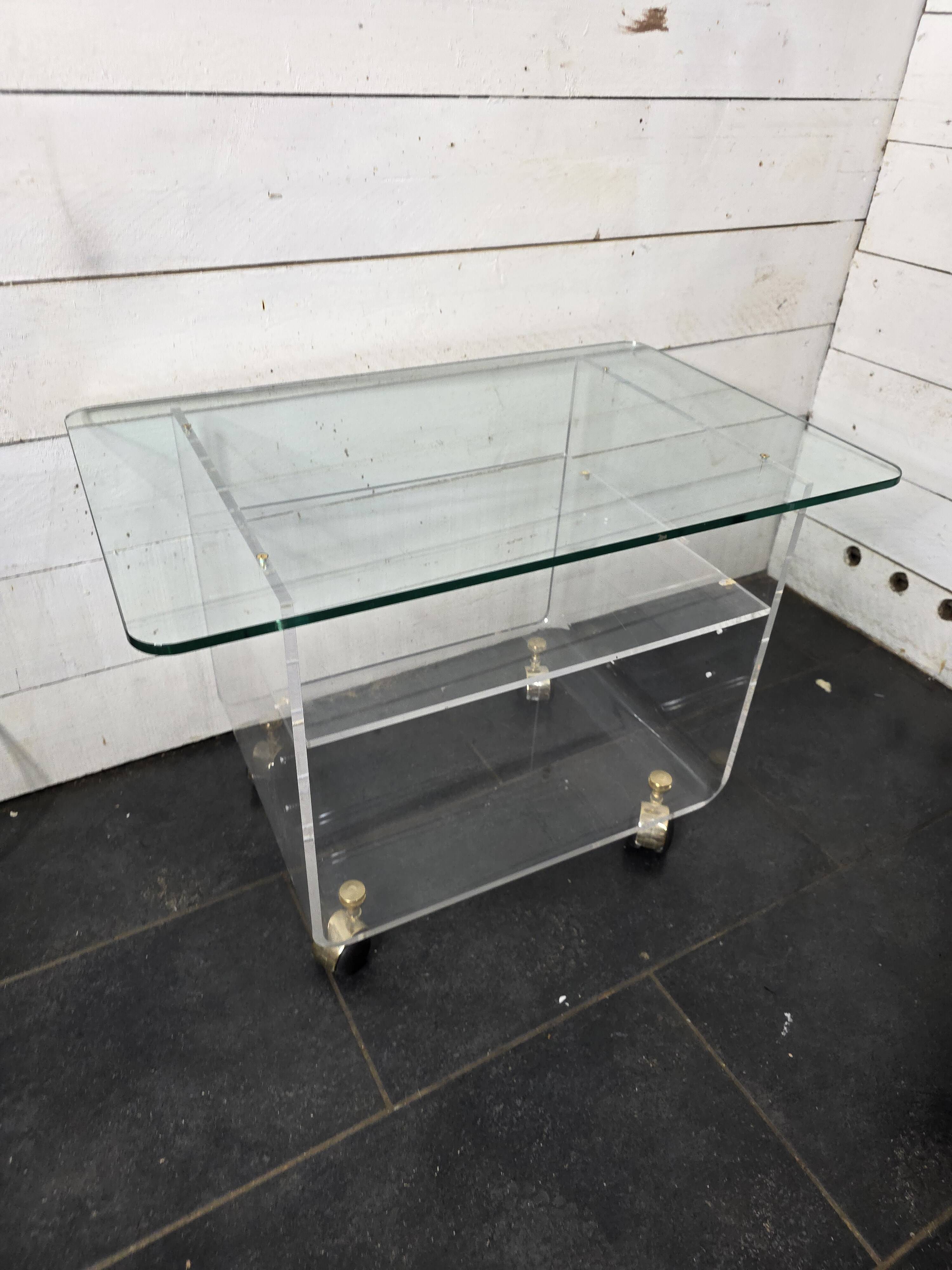 Vintage Plexiglas and Glass Coffee Table by David Lange 1970s