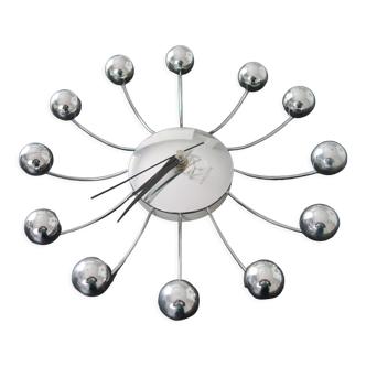 Pendule murale spider chrome design karlsson  vintage 1970-80