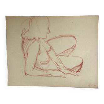 Drawing of female nude