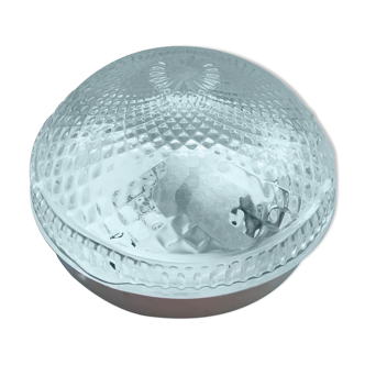 Round transparent moulded glass ceiling light