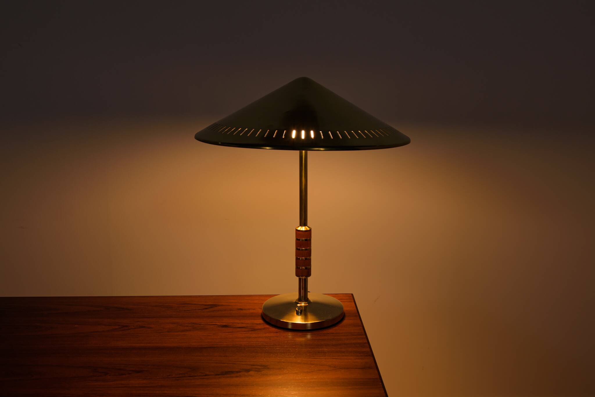 Vintage Modern Table Lamp in Brass by Bent Karlby for Lyfa, Denmark, 1956
