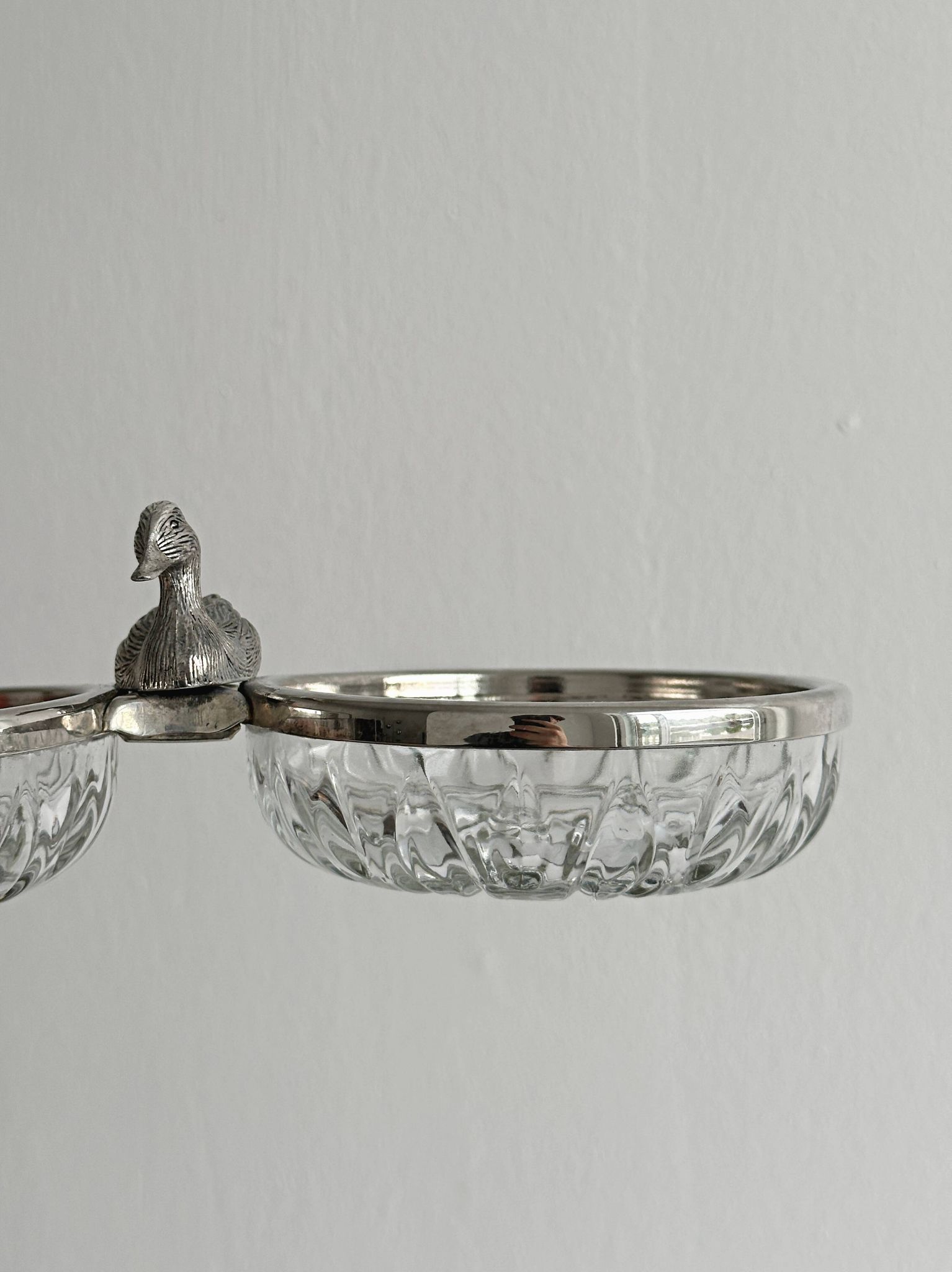 Double coupelle en verre ciselé