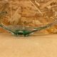 Old Empty Pocket Green & Transparent Crystal Cup Vintage #B087