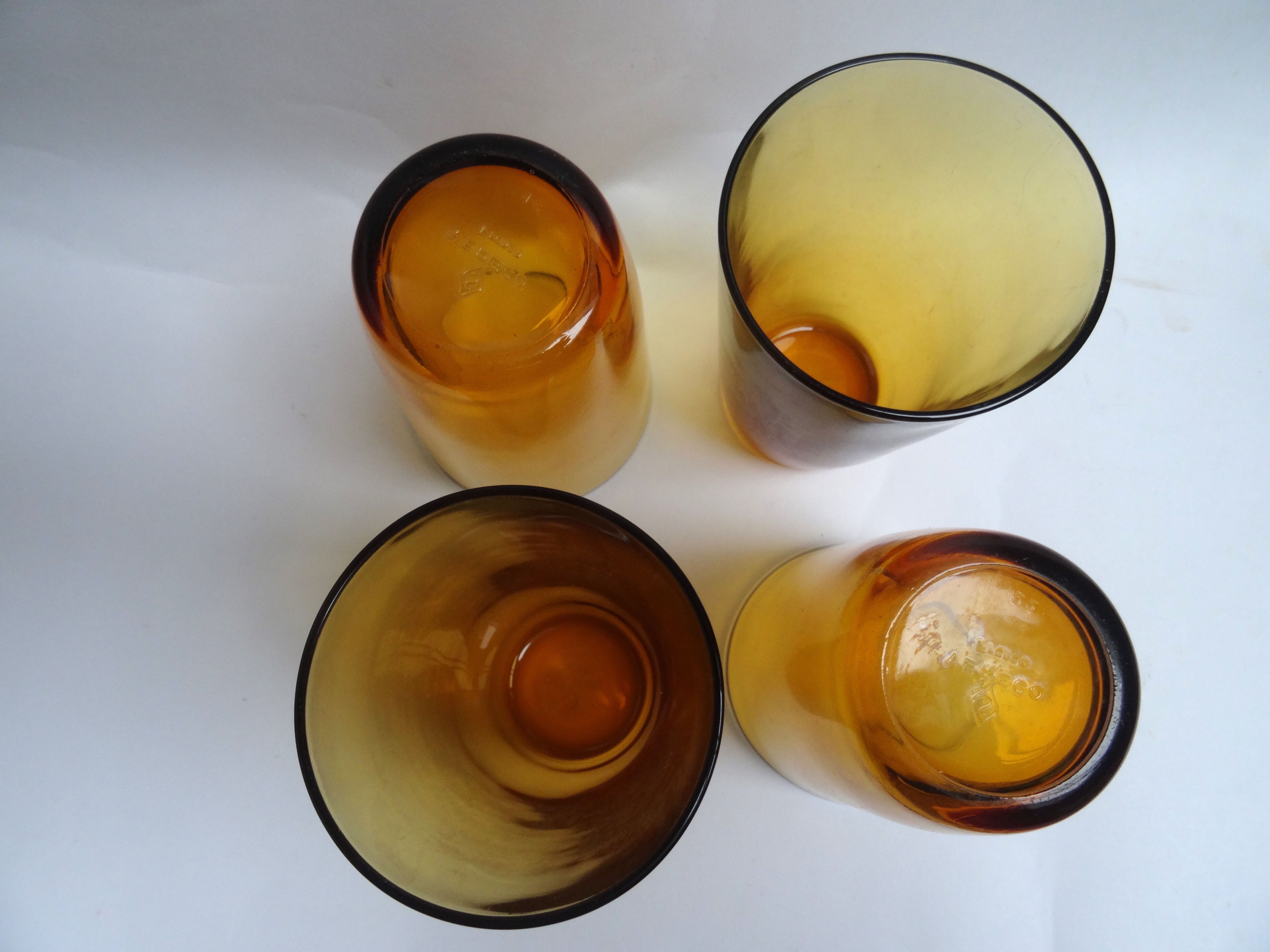 4 Vereco amber glasses
