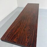 Antique and XXL Italian design coffee table from the 70s, rosewood veneer