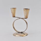 Vintage Danish silver metal candlestick