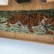 Vintage wool rug featuring a leopard (tiger)