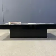 Vintage lacquer and aluminum coffee table, 1970s