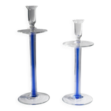 2 porte-bougies en verre IVV Italia - années 1980