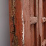 Grandes portes de monastère du XVIIe siècle en chêne laqué terre cuite, Portugal