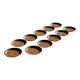11 assiettes à dessert en grès liseré brun Sarreguemines