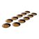 11 assiettes à dessert en grès liseré brun Sarreguemines