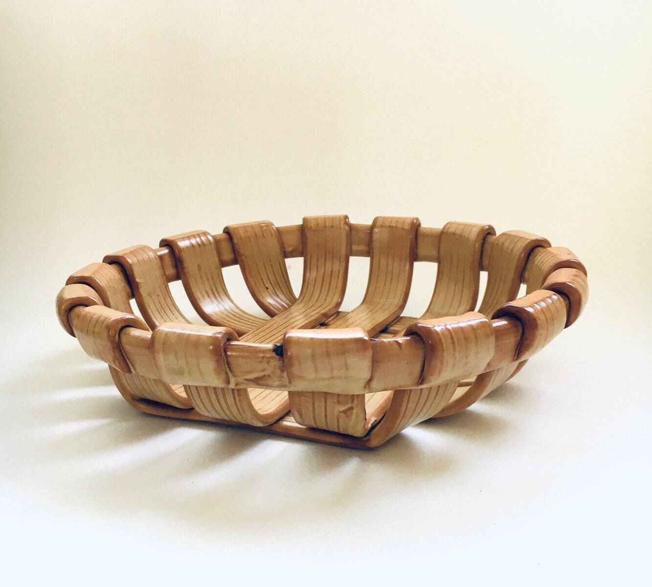Vintage Art Studio Ceramics Braided Bowl, 1960s