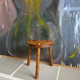 Vintage tripod wood farm stool
