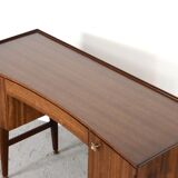 Midcentury Meredew Desk In Walnut And Brass.
