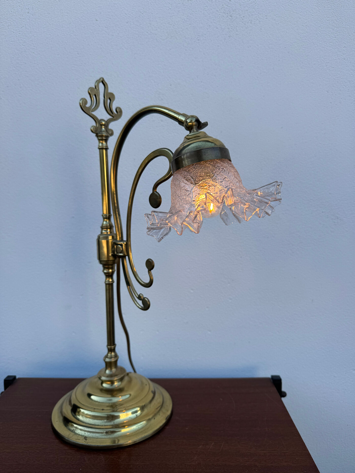 Swan neck brass lamp Art Nouveau
