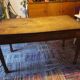 Vintage wooden antique farmhouse table with 2 drawers and their key