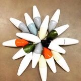 Vintage Ifö of Sweden ceramic bathroom lamps with opaline shades from the 1960s