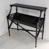 Black lacquered Indochinese console with disk storage