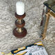 Wood and brass candle holder 1970