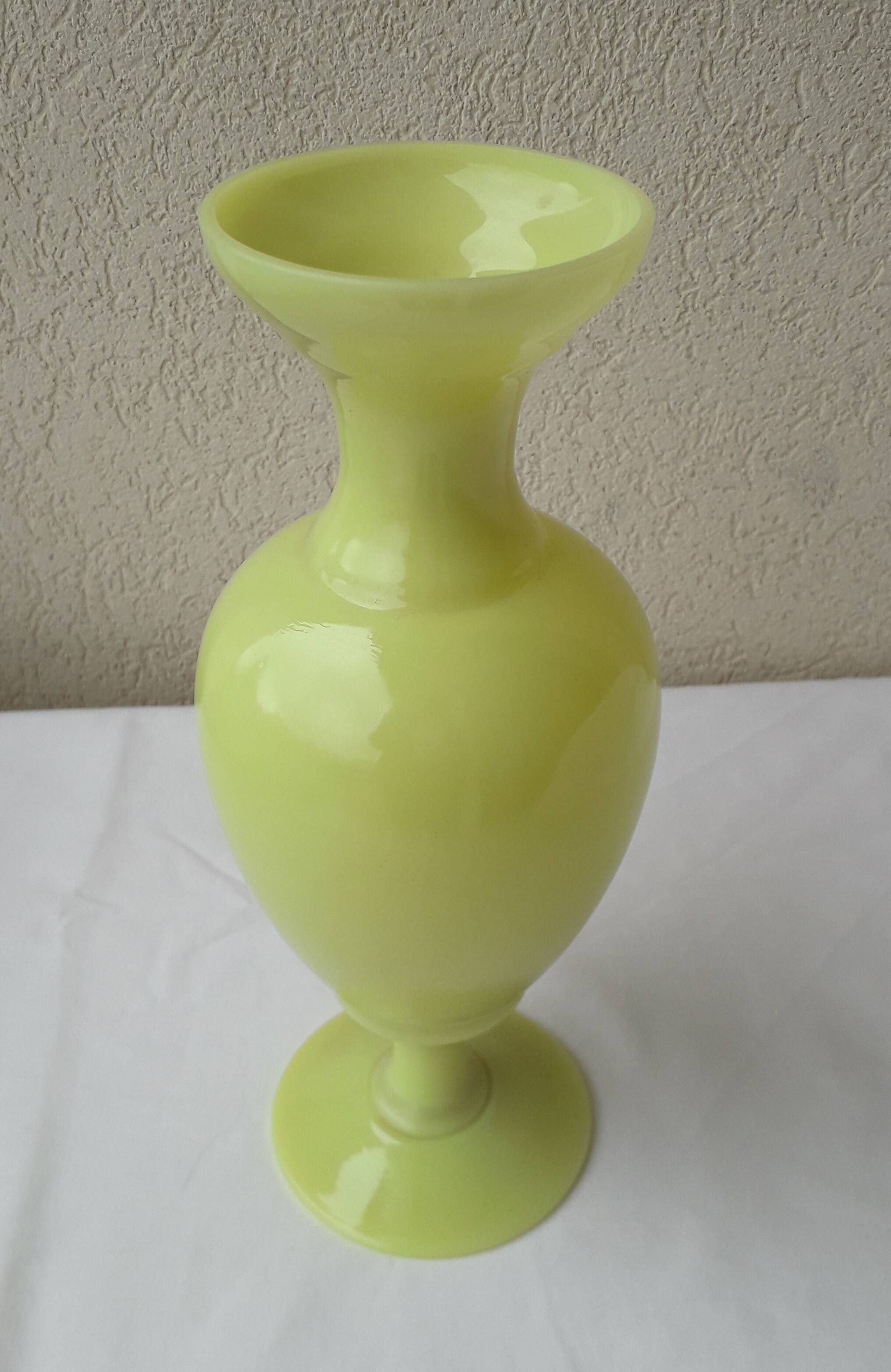 Yellow opaline vase