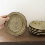 6 pyrite stoneware dessert plates