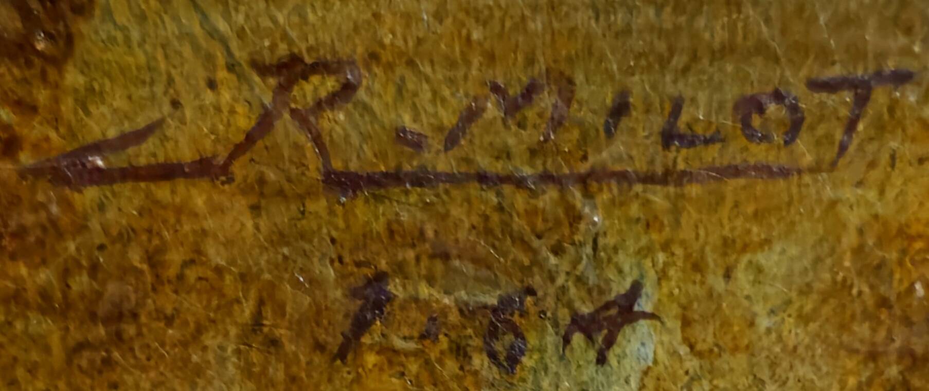 R. Milot – Young Woman with a Parasol – Oil on Panel – Art Deco Period