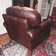 Napoleon III style leather armchair pair