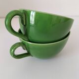 Vintage glazed ceramic cup duo