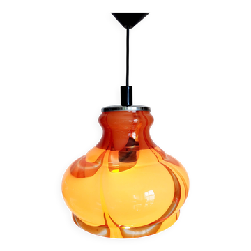 Lampe à suspension vintage en glace de Murano, Carlo Moretti, Italie, Jaren 1960