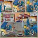 School poster 1960 framed double-sided n14bis The butcher charcutier- n 15 The garage