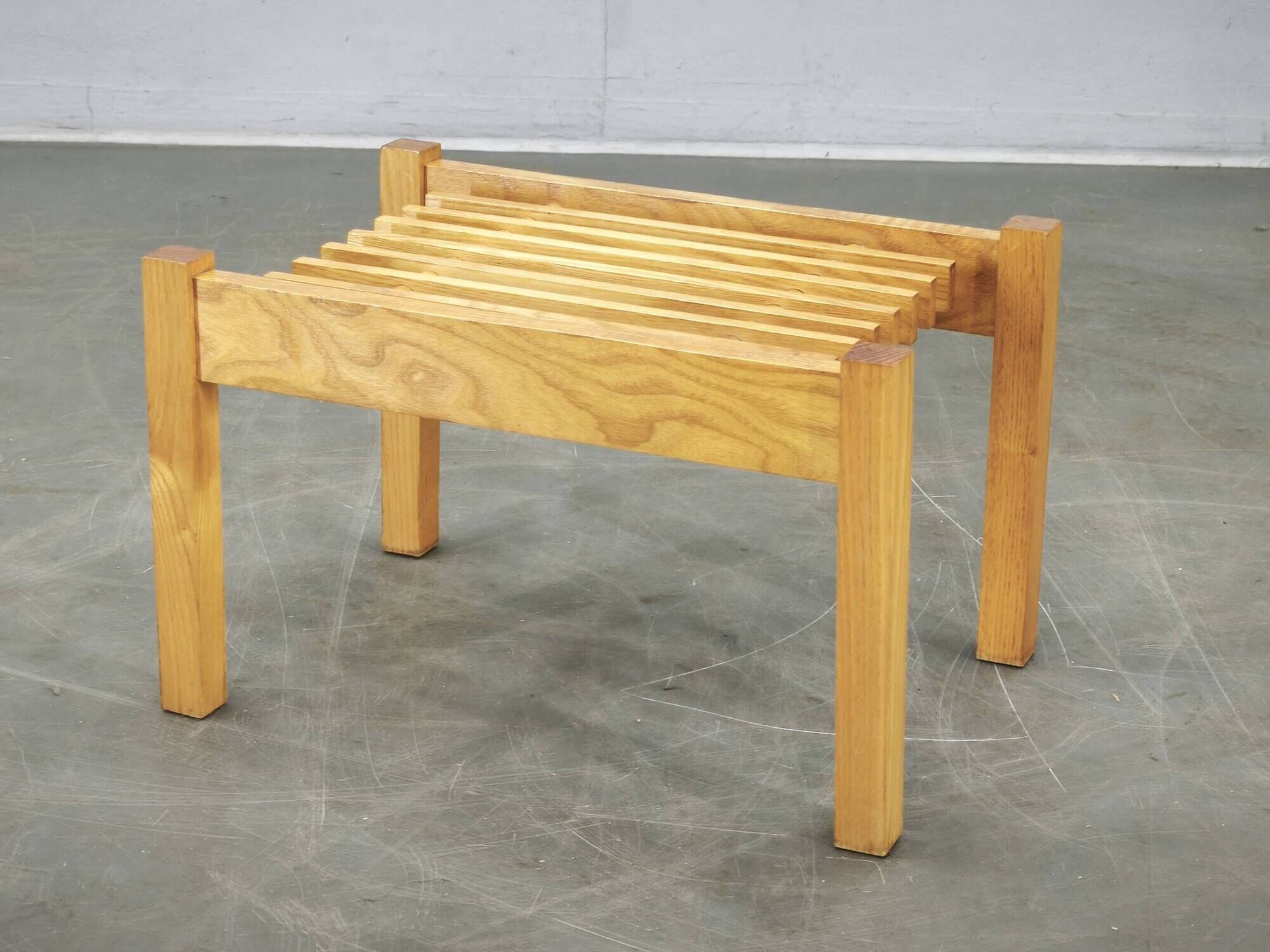 Mid-Century Ash Wood Plant Stand, Czechoslovakia, 1960s