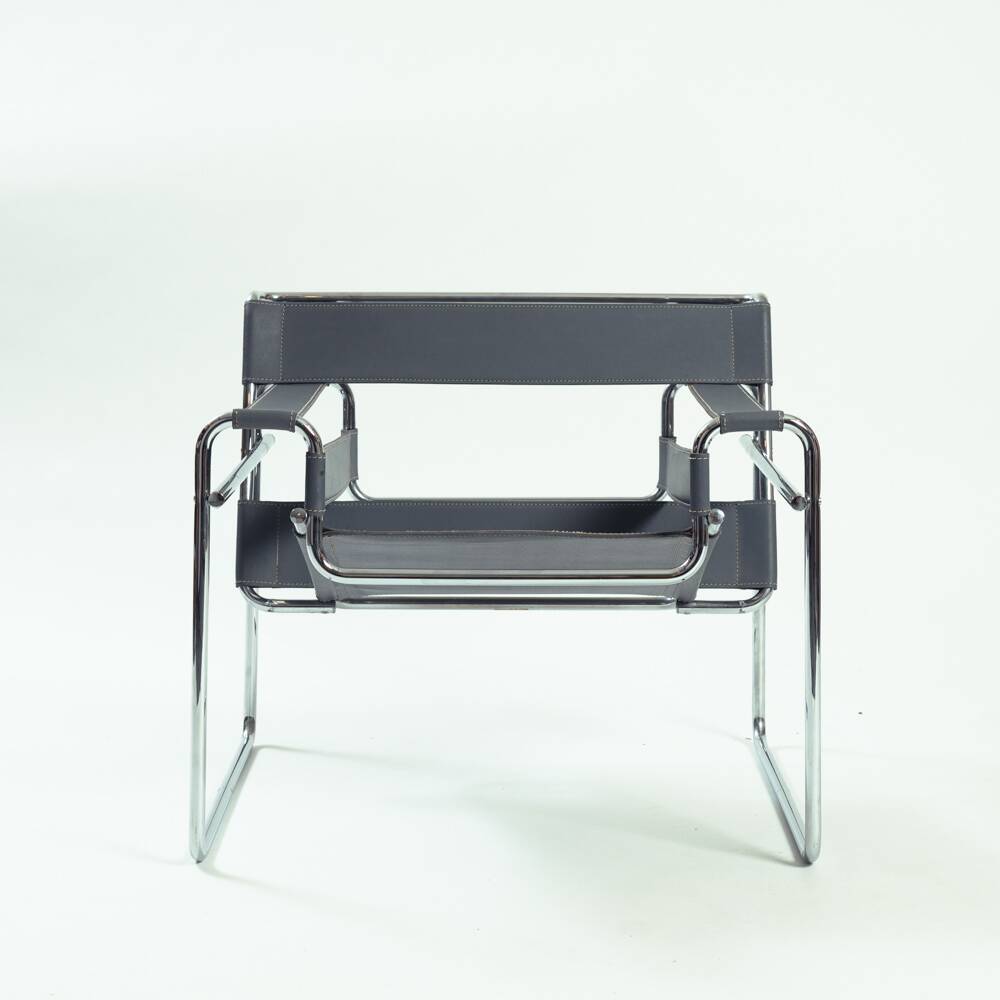Wassily b3 lounge chair in grey by Marcel Breuer