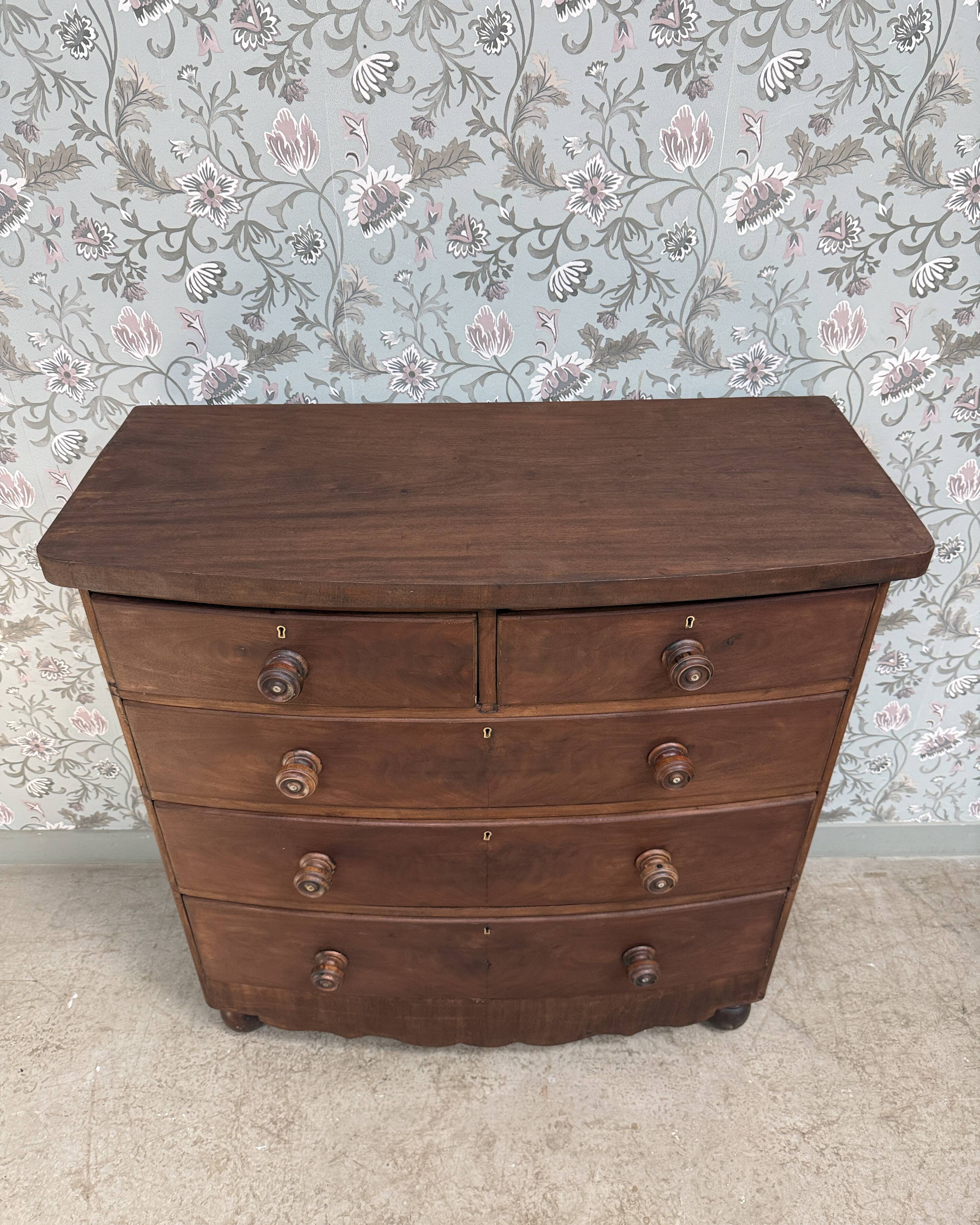 Large antique English chest of drawers (renovated)