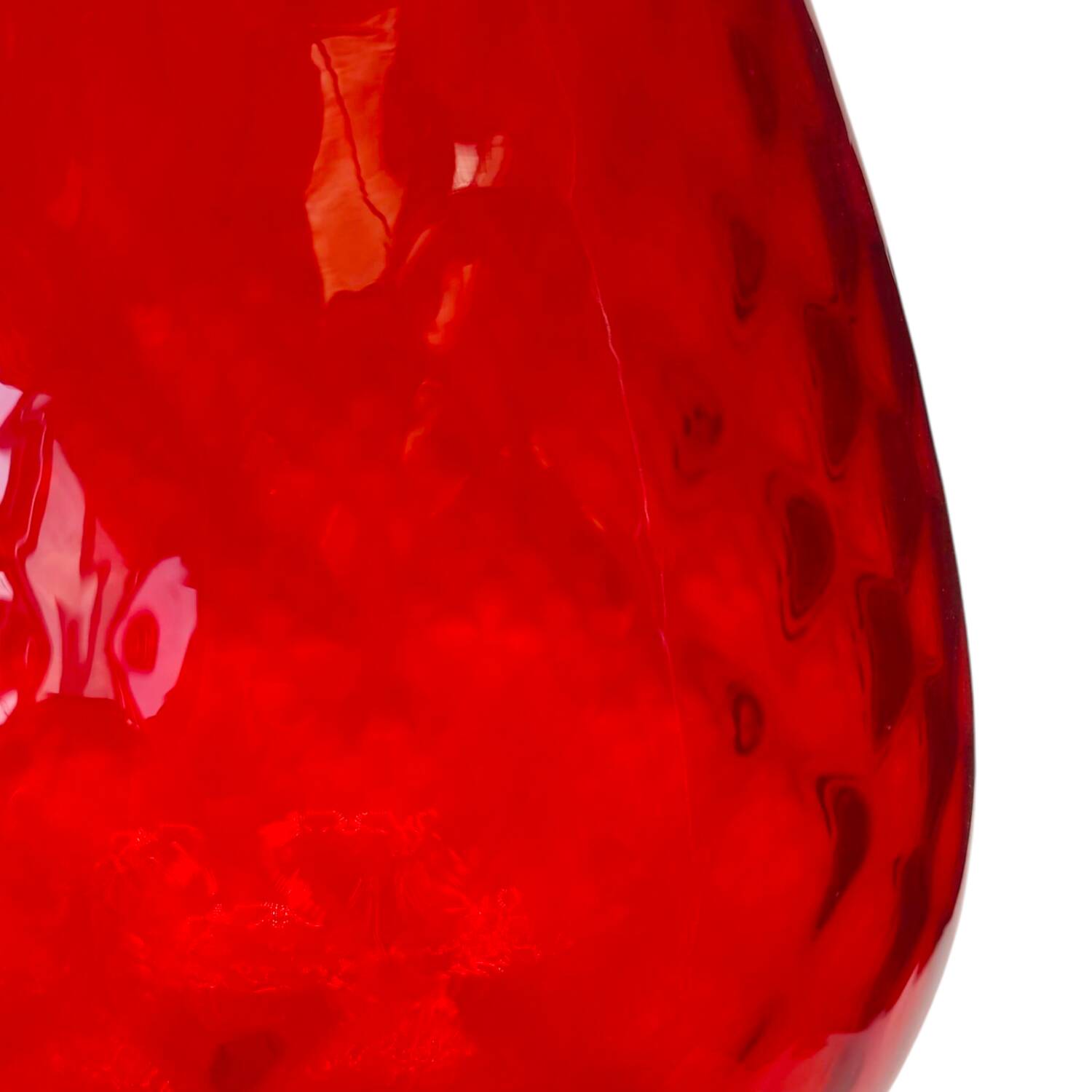 Vintage 1960s Murano-Style Red Art Glass Goblet - Twisted  Design